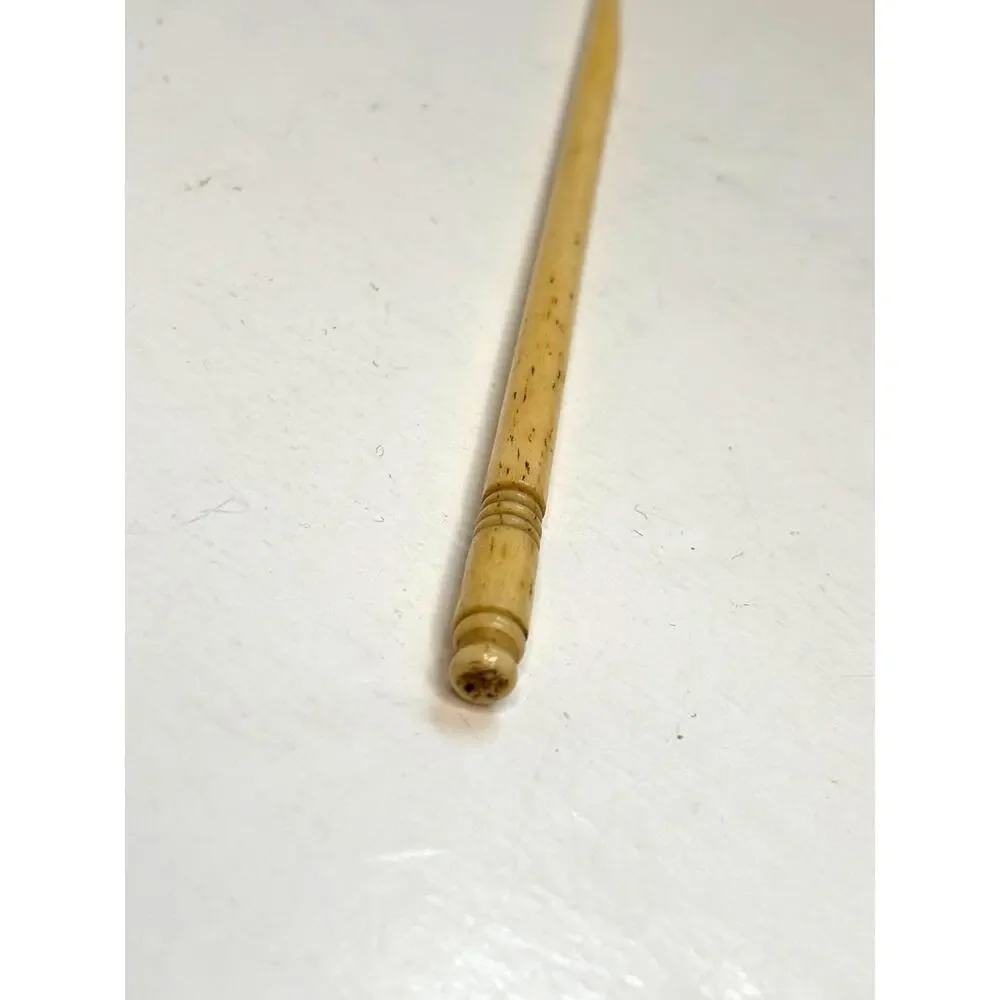 Vintage Bone Crochet Hook 4.5 Inch Faux Bone Needlework Tool Size Unknown